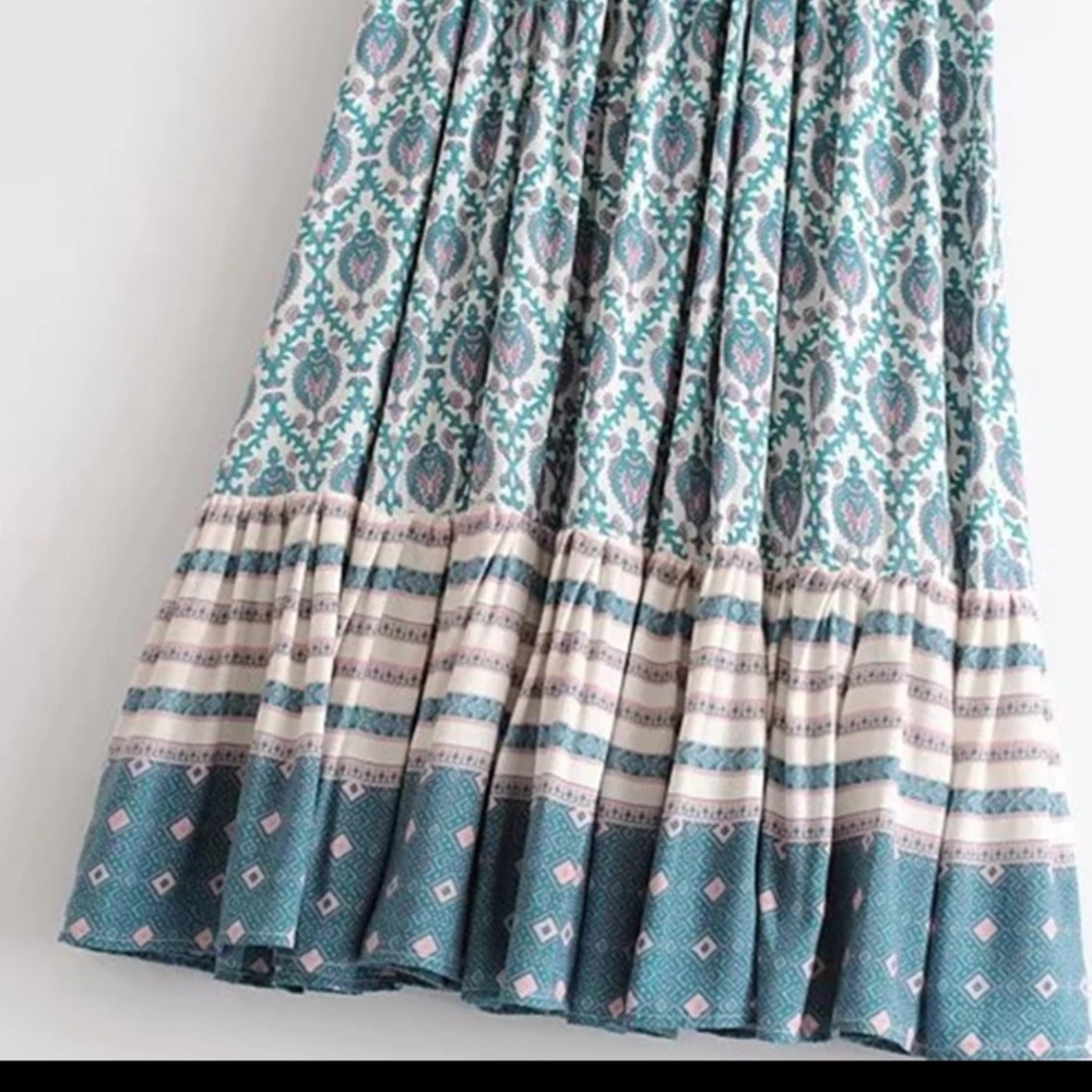 Turquoise Boho Skirt - Picture 4 of 7